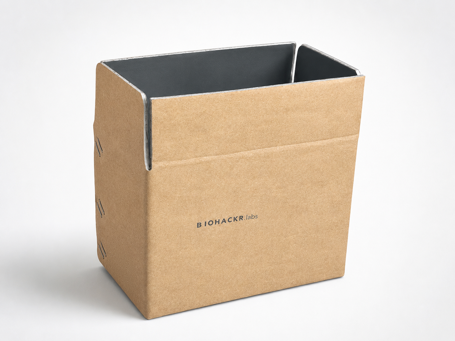 Biohackr.Labs temperature-controlled shipping box with insulated interior