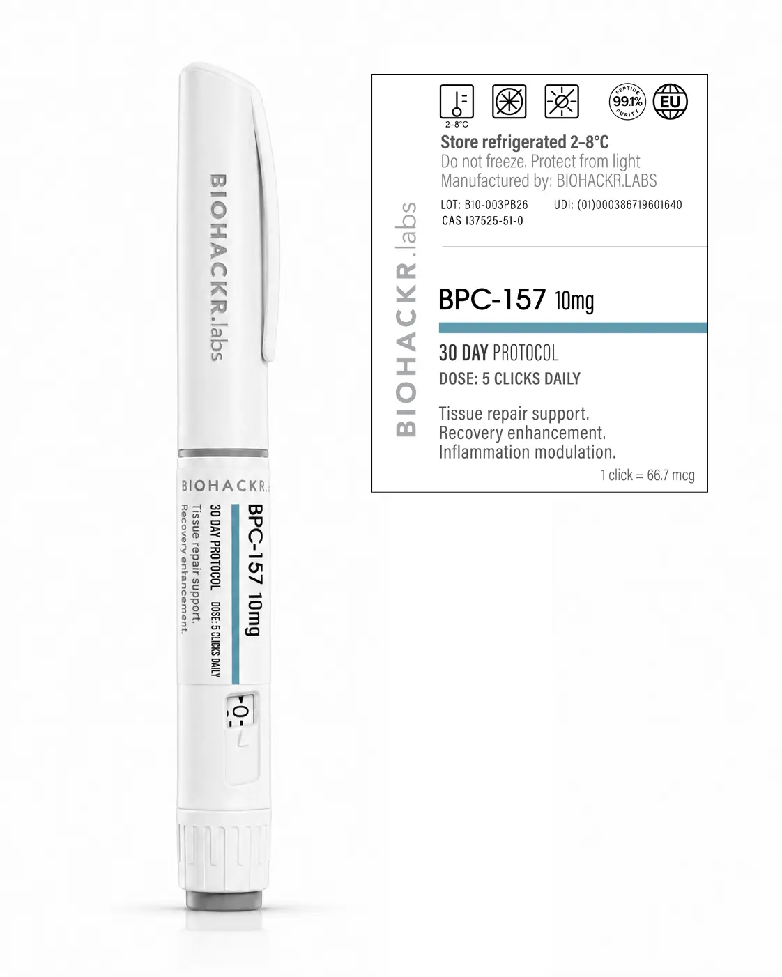 BPC-157 10mg Pen — label view