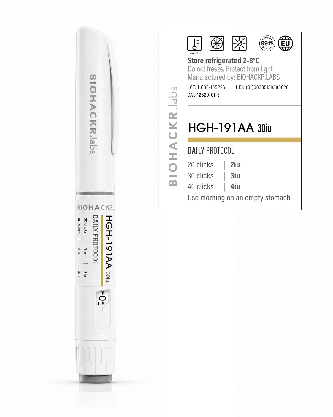 HGH H30 Performance Pen — label view