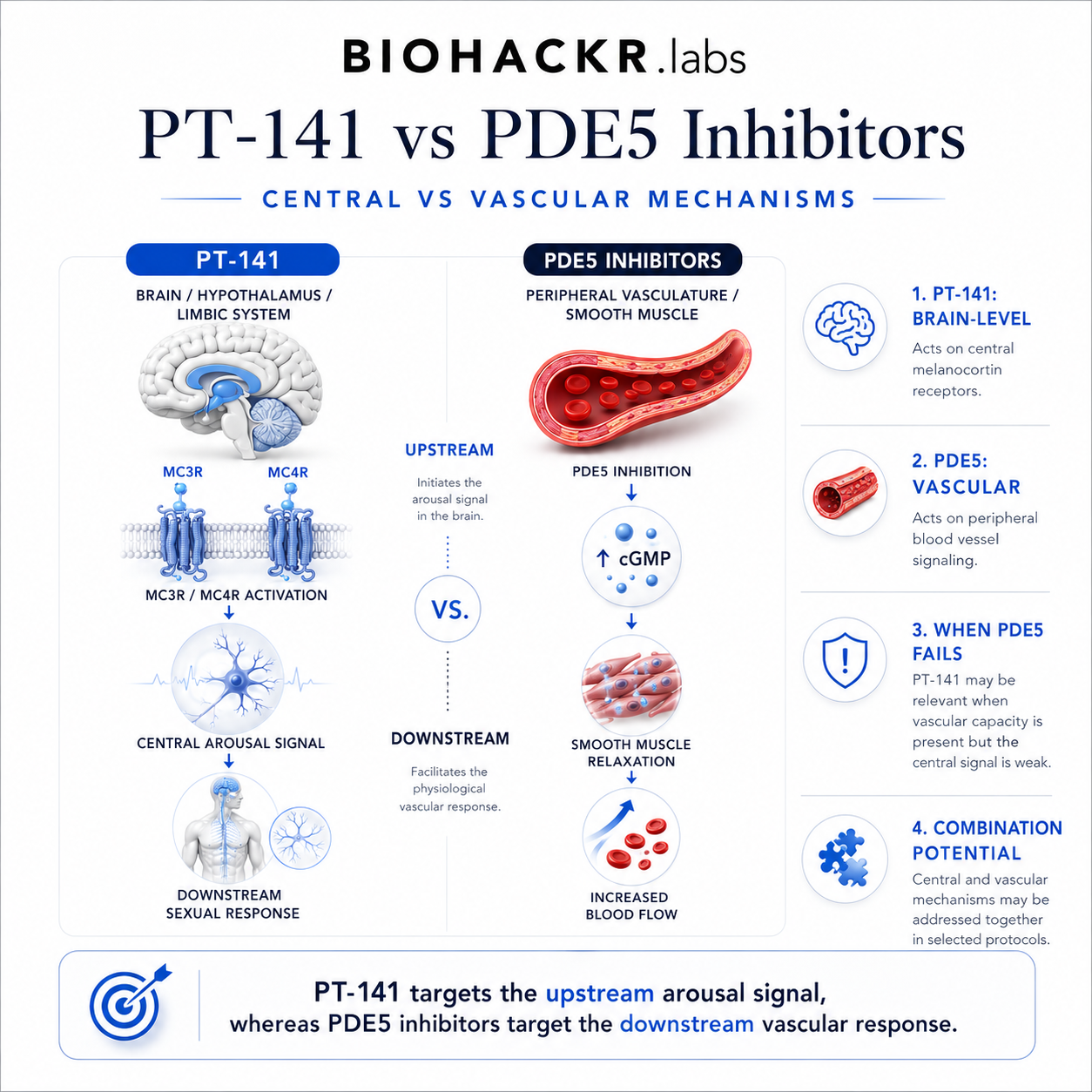 PT-141: Central Nervous System Arousal Mechanism — How PT-141 differs from PDE5 inhibitors